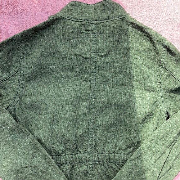 Old Navy, Girls S, Army Green Jacket, Linen Blend - Picture 9 of 13